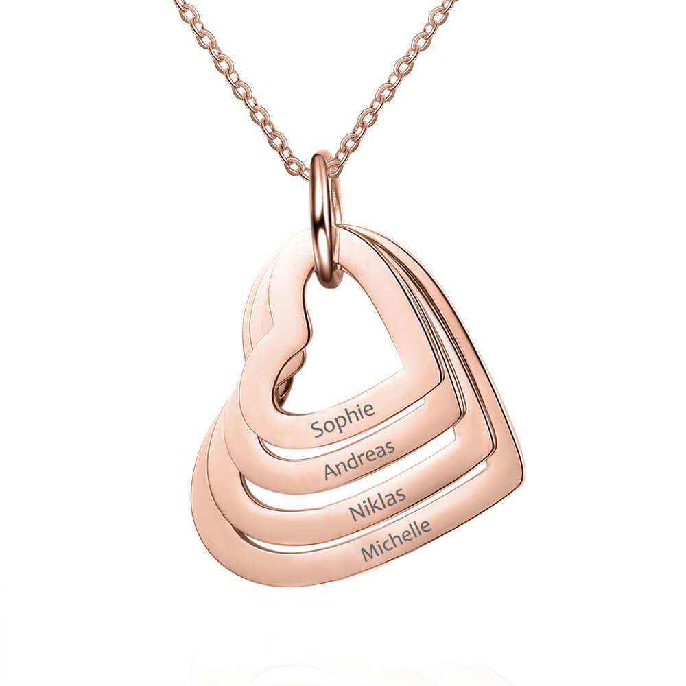 LOANYA Kette mit personalisierten Herzen Loanya 40 cm 4 Rosegold