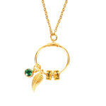 LOANYA Kreisanhänger-Kette mit personalisierten Namenskreisen Loanya Gold 50 cm Grün