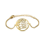 LOANYA Lebensbaum Armband mit personalisierten Namen Loanya Gold 