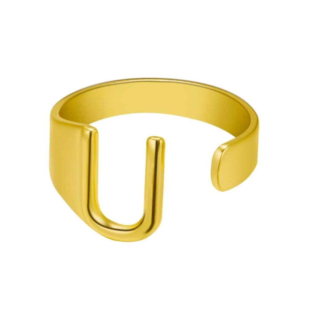 LOANYA Noblesse Buchstaben Ring Loanya Gold U 