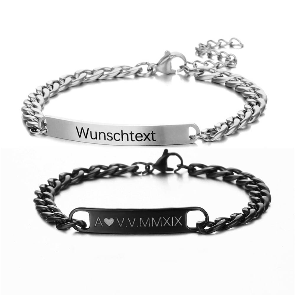 LOANYA Pärchen-Armband Set Bracelets Loanya Schwarz Silber 