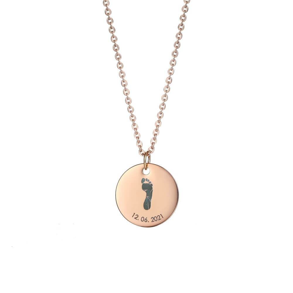 LOANYA personalisierbare Halskette mit Hand- oder Fußabdruck Loanya 40 cm Roségold 