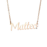 Namenskette mit Zirkonia Stein Necklaces Loanya Roségold 40 cm 