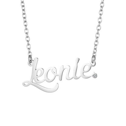 Namenskette mit Zirkonia Stein Necklaces Loanya Silber 40 cm 